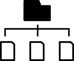 Connected Folder Data Simple Line Art Svg, Free Vectors File